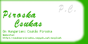 piroska csukas business card